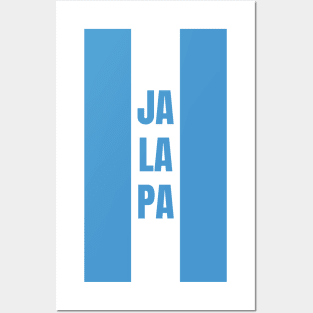 Jalapa City in Guatemala Flag Colors Vertical Posters and Art